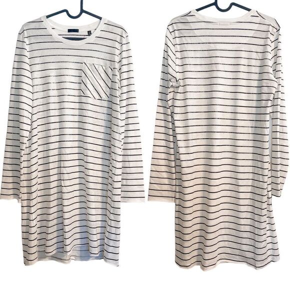 ATM Cotton Stripe T-Shirt Dress Sparkle M - Picture 4 of 8